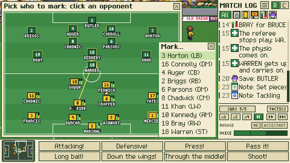 Tactics board with individual marking orders